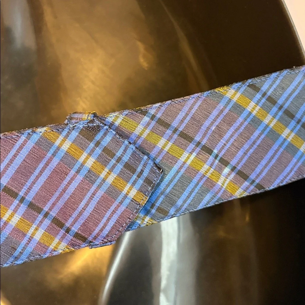 Made In India Silk Plaid Braided Belt OS